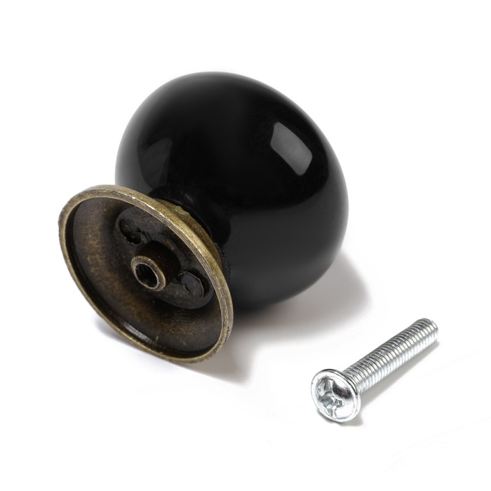 Ручка кнопка DOME Ceramics 003, керамическая, черная