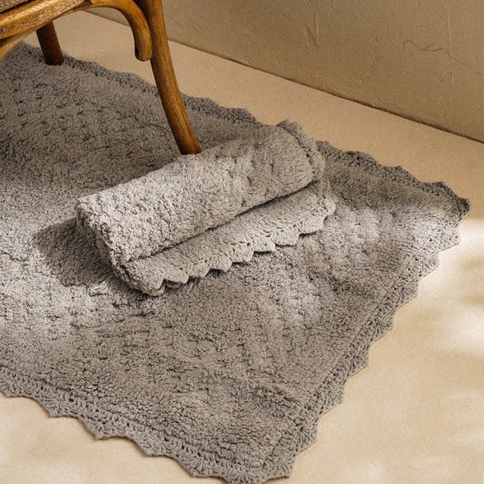 Коврики для ванной SL Home, 2 шт: 50&times;70 см, 60&times;100 см, цвет серый