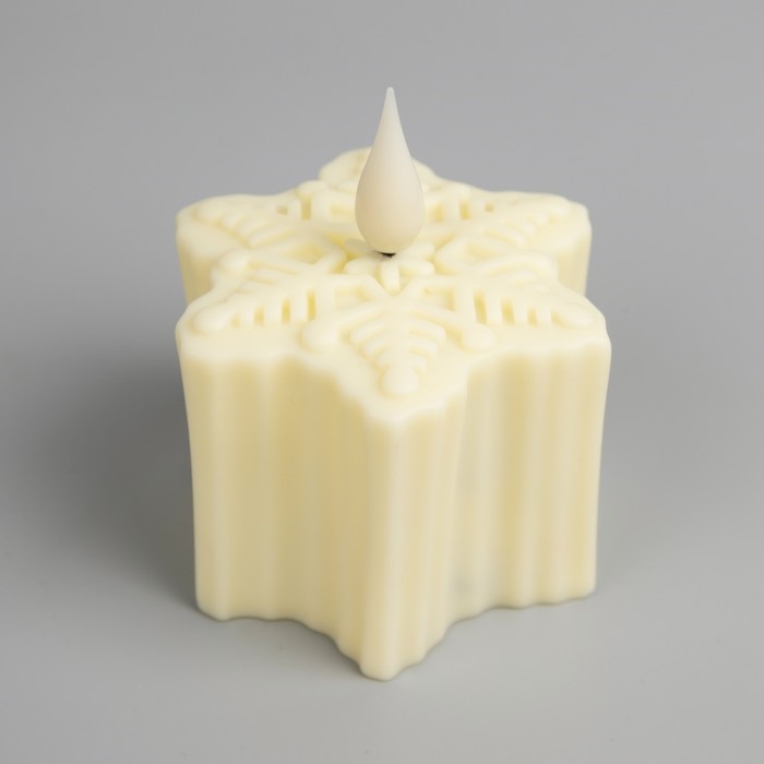 Светодиодная фигура &laquo;Снежинка&raquo; 7 &times; 8.5 &times; 8 см, пластик, батарейки AG13х3 (в комплекте), свечение тёплое белое