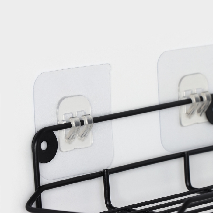 Держатель для туалетной бумаги с полочкой, 19&times;10&times;14,5 см, цвет черный