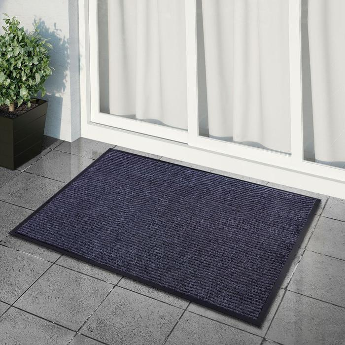 Коврик придверный влаговпитывающий, ребристый, &laquo;Стандарт&raquo;, 80&times;120 см, цвет серый