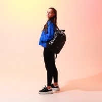 Рюкзак школьный текстильный &laquo;Надписи&raquo;, 46х30х10 см, вертикальный карман, цвет чёрный