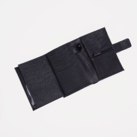 Портмоне мужское на магните, отдел для автодокументов и паспорта, цвет чёрный