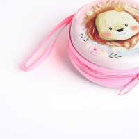 Футляр для монет/наушников на молнии, цвет розовый