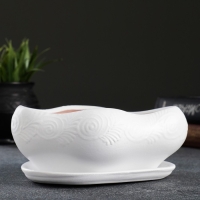 Горшок "Бонсай" для кактусов и суккулентов, малый белый, 0 6 л/ 14х18см