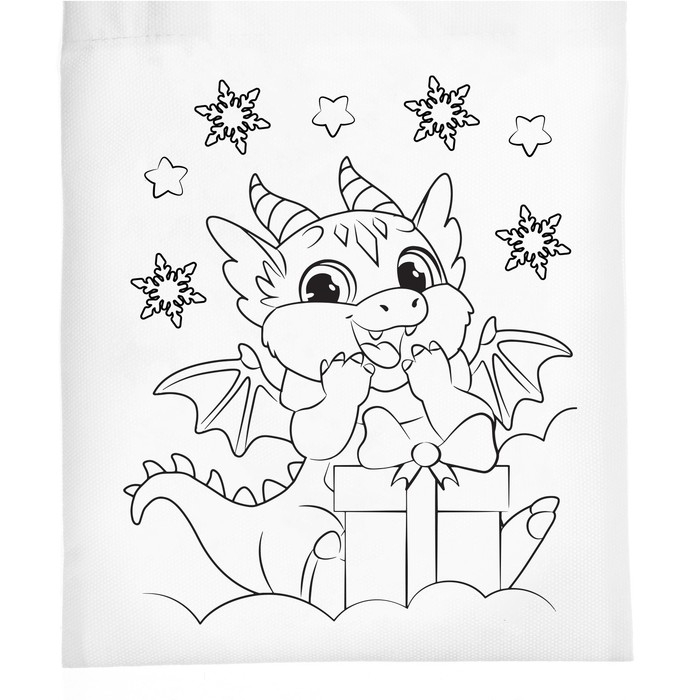 Сумка-шопер, раскраска &laquo;Дракон. Новый год&raquo;