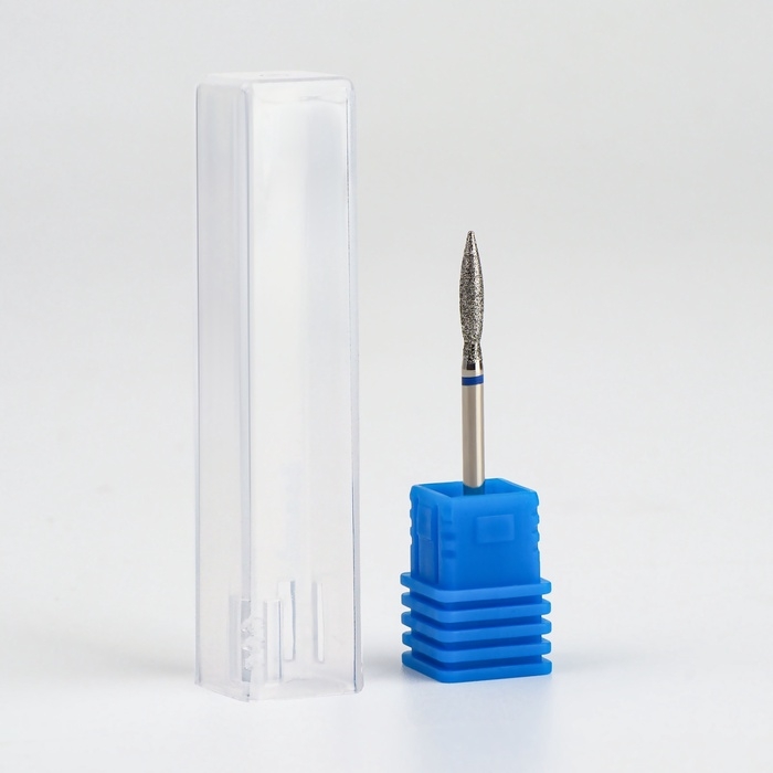 Фреза алмазная для маникюра &laquo;Пламя&raquo;, средняя зернистость, 2,5 &times; 12 мм, в пластиковом футляре