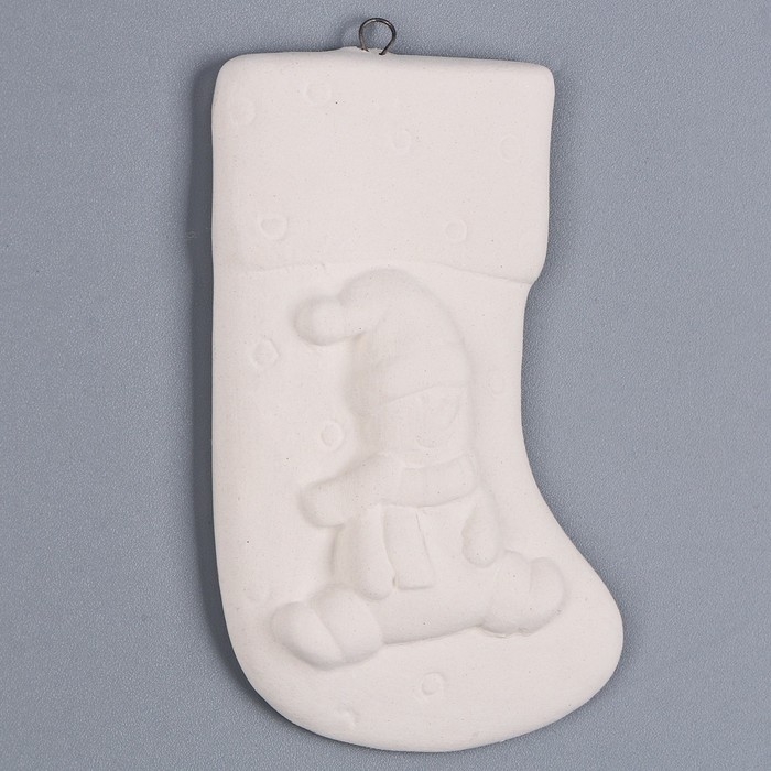 Новый год! Ёлочное украшение под раскраску &laquo;Носочек&raquo; с подвесом, кисть