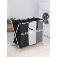 Корзина для белья Доляна Color, складная, тройная, 60&times;36&times;57 см