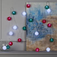 Гирлянда &laquo;Нить&raquo; 5 м с насадками &laquo;Клубки лесные&raquo;, IP20, прозрачная нить, 20 LED, свечение белое, 220 В