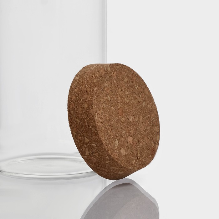 Банка стеклянная для хранения сыпучих продуктов BellaTenero &laquo;Классика&raquo;, 800 мл, 8,5&times;19 см, с пробковой крышкой