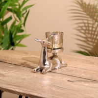 Подсвечник "Оленёнок" алюминий 15х6х11 см