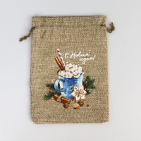 Мешок с термонаклейкой &laquo;Тёплых праздников&raquo;, 13 х 18 см +/- 1.5 см, Новый год