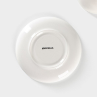 Чайная пара фарфоровая Доляна &laquo;Лаванда&raquo;, 2 предмета: чашка 250 мл, блюдце d=15 см, цвет белый