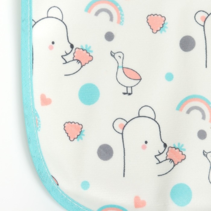 Набор детских слюнявчиков Крошка Я, 4 шт. + подарок, 29х20 см., цвет бирюзовый, серый