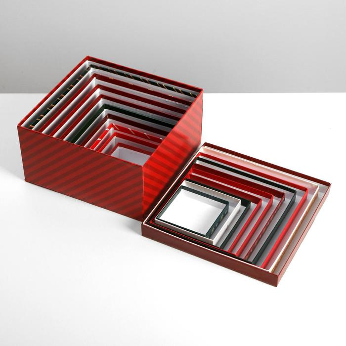 Набор подарочных коробок 10 в 1 &laquo;С новым годом&raquo;, 10 х 10 х 6 ‒ 28 х 28 х 15 см, Новый год