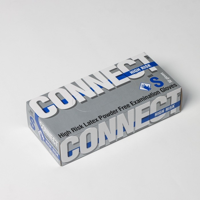 Перчатки латексные High Risk, смотровые, нестерильные, размер S, 50 шт/уп (25 пар), цвет синий