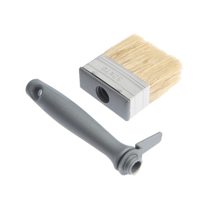 Кисть-макловица ТУНДРА, натуральная щетина, пластиковая рукоятка, 30х70 мм