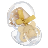 Подарочный набор новогодний: соска-пустышка ортодонт., +6 мес., и держатель на ленте &laquo;Наше счастье&raquo;, подарочная упаковка