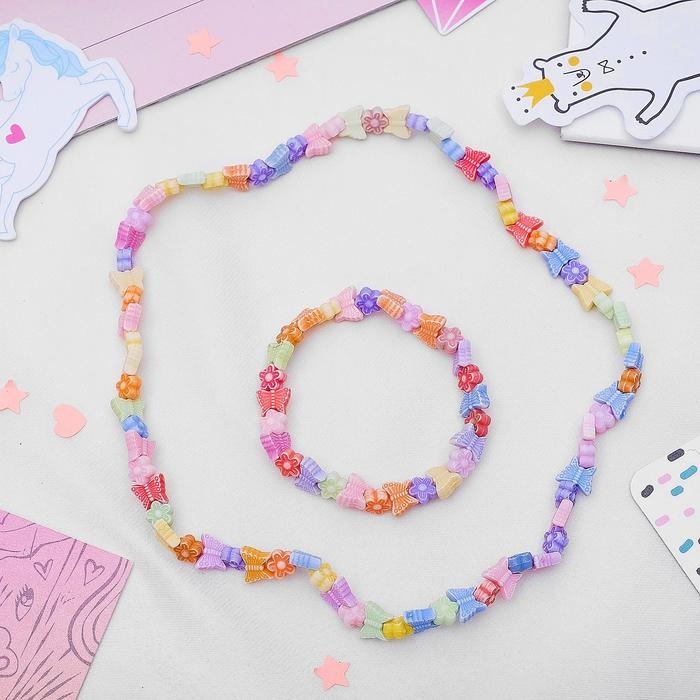 Набор детский &laquo;Выбражулька&raquo; 2 предмета: бусы, браслет, бабочки