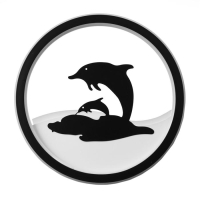 Бра "Дельфины" LED 41Вт 3000/4000К 24х24 см черный 30х30м