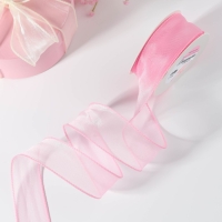 Лента капроновая &laquo;Волна&raquo;, 50 мм, 10 &plusmn; 1 м, цвет розовый