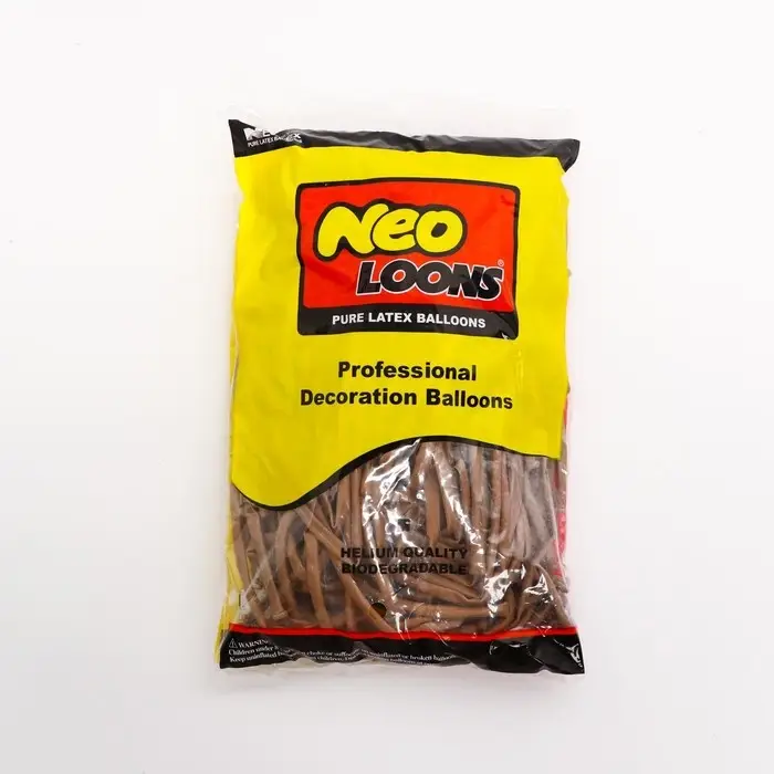 Воздушные шары для моделирования 125 см, d=2.5 см, 10 шт., коричневые