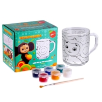 Кружка 230 мл, в наборе с красками и кисточкой &laquo;Чебурашка&raquo;, стекло