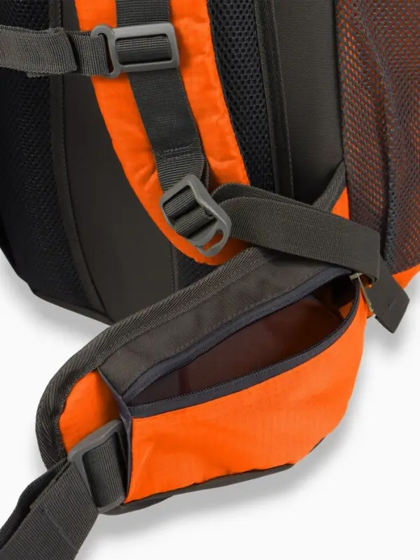 Рюкзак тур 65+5л, 30*20*53, отдел на шнурке, 5нар+2вн кармана, цвет оранжевый