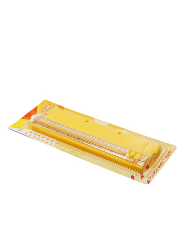 Резак для бумаги роликовый А5, до 3 листов, безопасное, цвет желтый