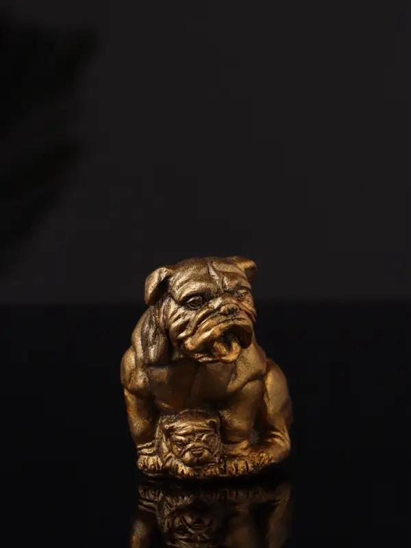 Набор статуэток "Гости, кошка и собака" 7 см, бронза