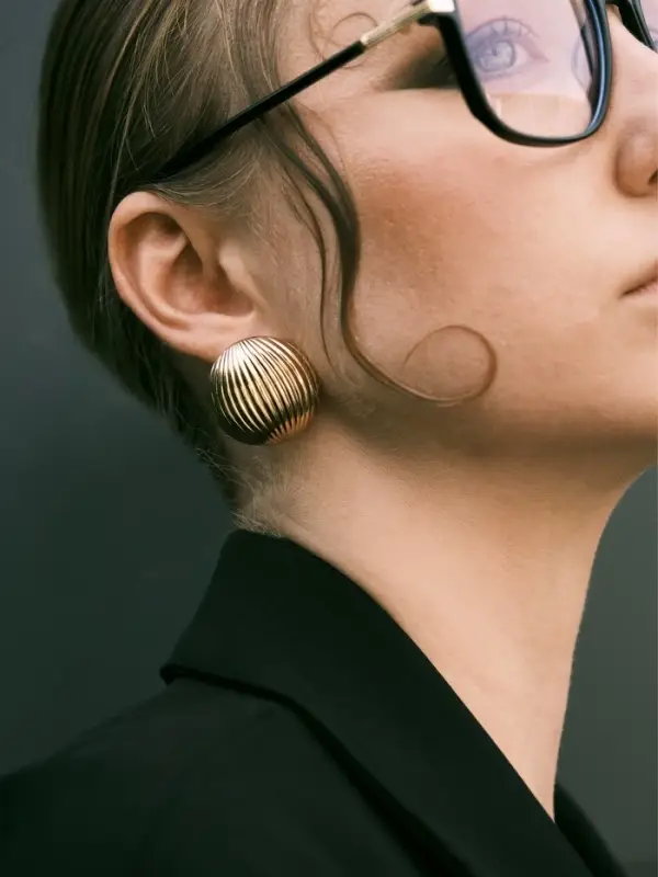 Серьги металл "Шар" тренд, цвет золото