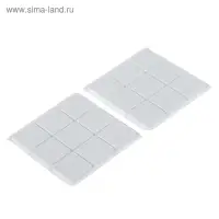 Накладка мебельная квадратная ТУНДРА, размер 25&times;25 мм, 18 шт., полимерная, белая