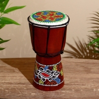 Сувенирный музыкальный инструмент "Барабан Джембе Разноцветный" 13x13x24 см, МИКС
