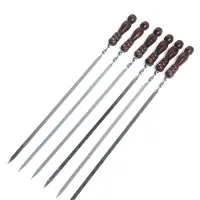 Набор шампуров в колчане, 6 шт, деревянная ручка "Шар", 73(50) х 1,2 х 0,25 см, серый