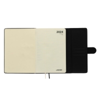 Ежедневник датированный 2024 A5 176 листов, deVENTE.Tudor, твёрдая обложка из искусственной кожи, ляссе, кремовый блок 70 г/м2, чёрный