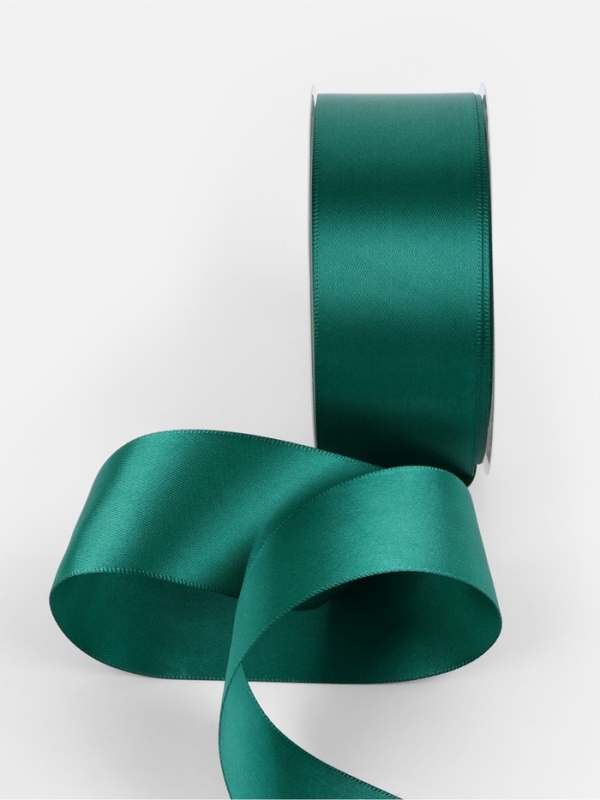 Лента атласная двухсторонняя №0589 38мм*25&plusmn;1м изумрудный TR