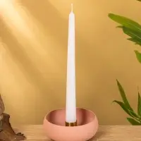 Подсвечник на 1 свечу на магнитах "Пудровый" 11х11х4 см