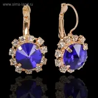 Серьги со стразами &laquo;Круг&raquo; вечеринка, крупный, миксы