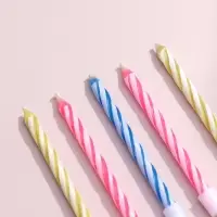 Свечи для торта &laquo;Спираль&raquo;, незадуваемые, 10 шт., 10 подставок