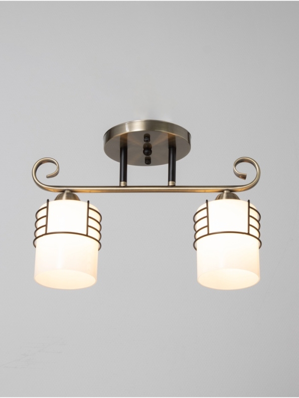 Люстра "Кипр" 2х40Вт Е27 латунь/черный 36,5х15х26см