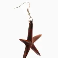 Серьги " Звезда" дерево соно