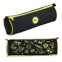 Пенал-тубус мягкий 70 х 210 мм, Hatber "Влад А4" чёрный/жёлтый Npt42138