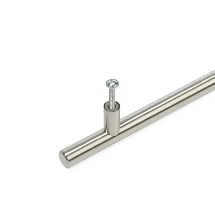 Ручка рейлинг ТУНДРА, нерж. сталь, d=12 мм, м/о 128 мм, цвет никель, фасовка 500 шт.