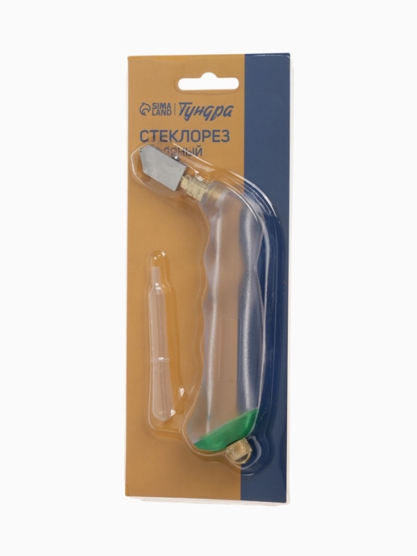 Стеклорез ТУНДРА, масляный, пластиковая прозрачная рукоятка