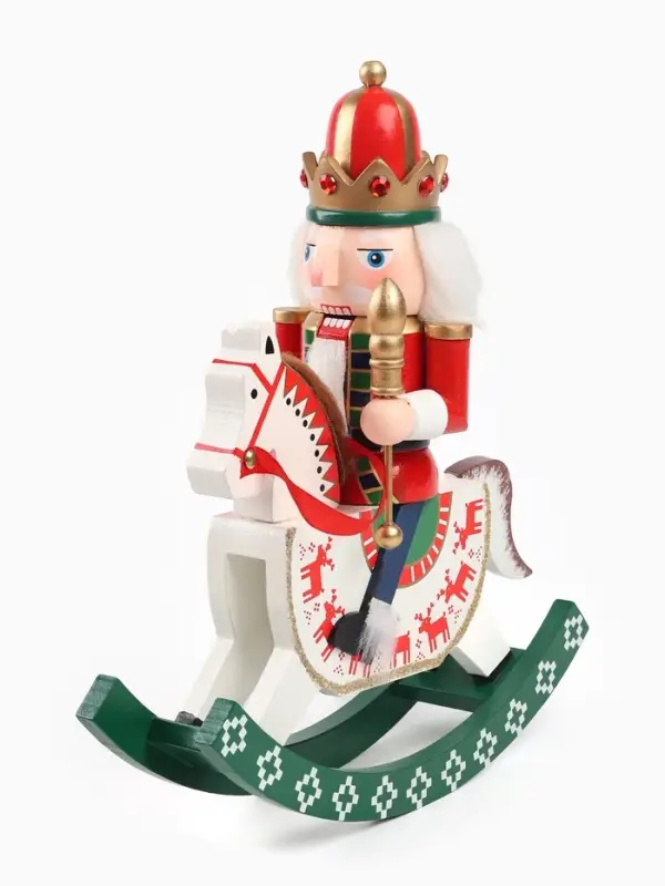 Новогодний декор "Щелкунчик на лошадке" 28 см