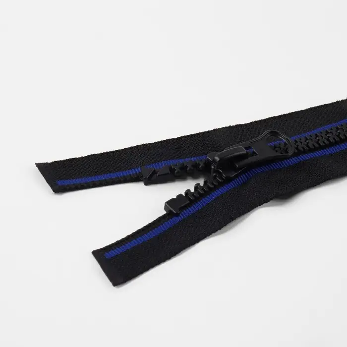 Молния &laquo;Трактор&raquo;, №8, разъёмная, замок автомат, 60 см, чёрная, синяя