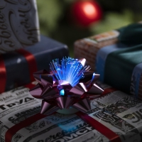 Светодиодная игрушка &laquo;Бант-звезда&raquo; 9 &times; 6 &times; 9 см, батарейки LR44х3 (в комплекте), свечение мульти, розовая