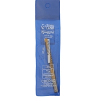 Сверло фрезерное универсальное ТУНДРА, HSS, TiN, цилиндрический хвостовик, 6.5 x 85 мм