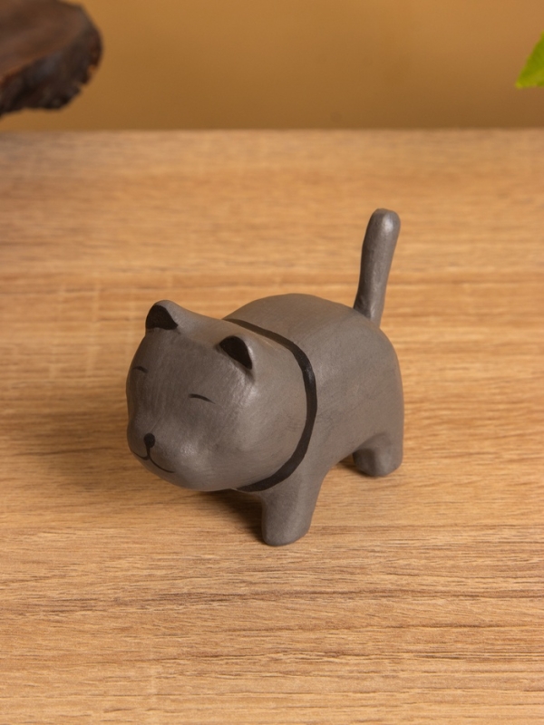 Сувенир &laquo;Котик Неко полосатый&raquo;, 7&times;3&times;5 см, дерево, МИКС